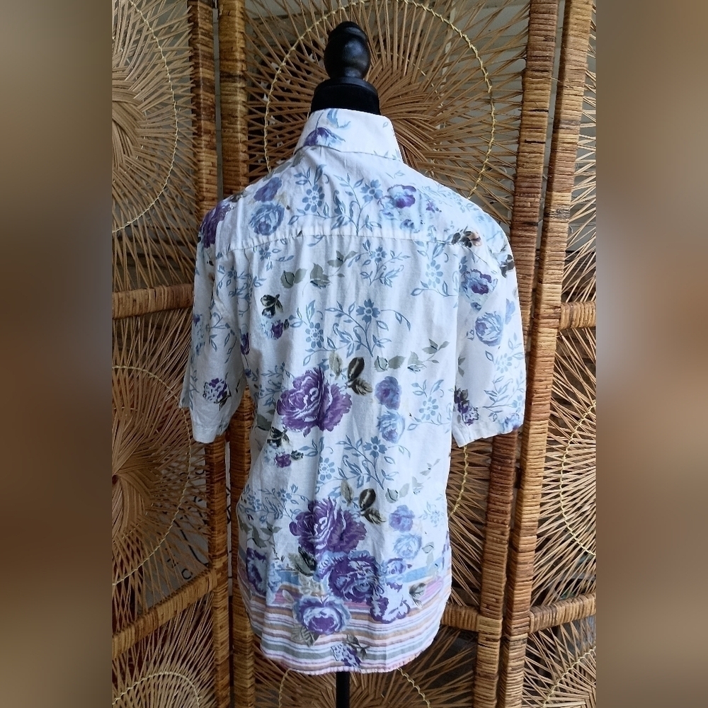 The Jimi Hendrix Experience Floral Short Sleeve Men's Button Up Shirt_Small - Picture 5 of 6